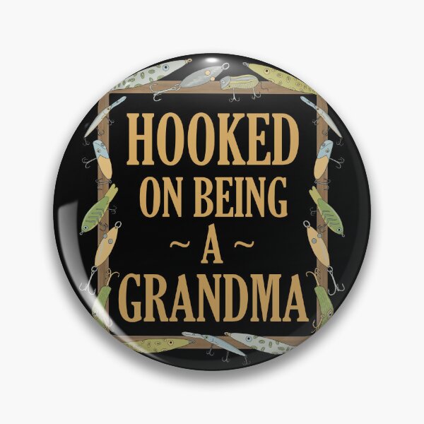 Item preview, Hooked on being a Grandma - Grandma Fishing Lure Design - Fishing Lures Border - Black designed and sold by EcoElsa.