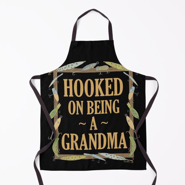 Item preview, Hooked on being a Grandma - Grandma Fishing Lure Design - Fishing Lures Border - Black designed and sold by EcoElsa.
