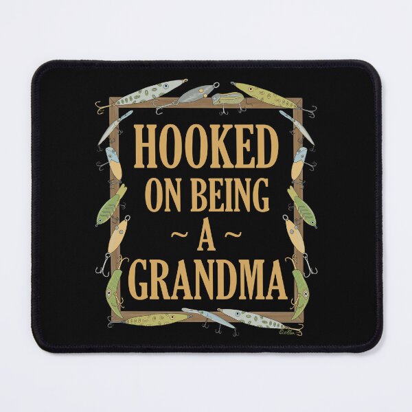Item preview, Hooked on being a Grandma - Grandma Fishing Lure Design - Fishing Lures Border - Black designed and sold by EcoElsa.