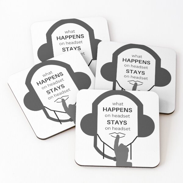 Item preview, What Happens on Headset Stays on Headset designed and sold by Miranda Morris Designs.