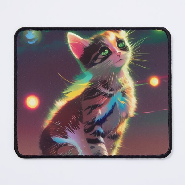 Item preview, Colorful Rainbow feline gazing at celestial stars in the vast universe designed and sold by MoStorish.
