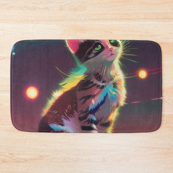 Item preview, Colorful Rainbow feline gazing at celestial stars in the vast universe   designed and sold by MoStorish.