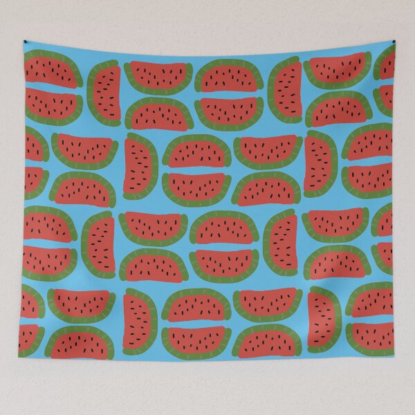 Item preview, Fresh Watermelon! - Summer fruit - Blue Background designed and sold by mollye15.