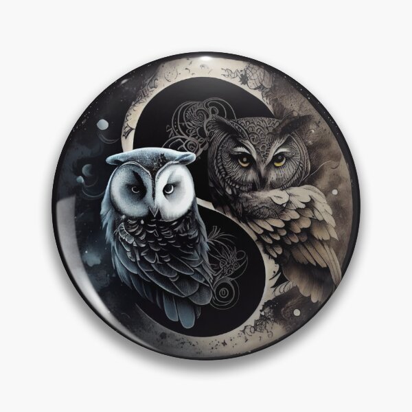 Item preview, Yin And Yang Owl designed and sold by PipikaArt.