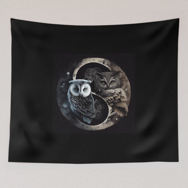 Item preview, Yin And Yang Owl designed and sold by PipikaArt.
