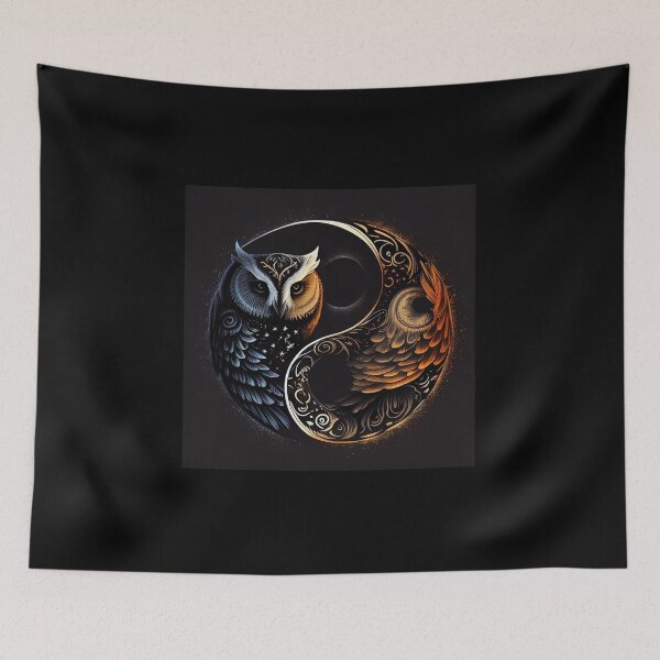 Item preview, Yin And Yang Owl designed and sold by PipikaArt.