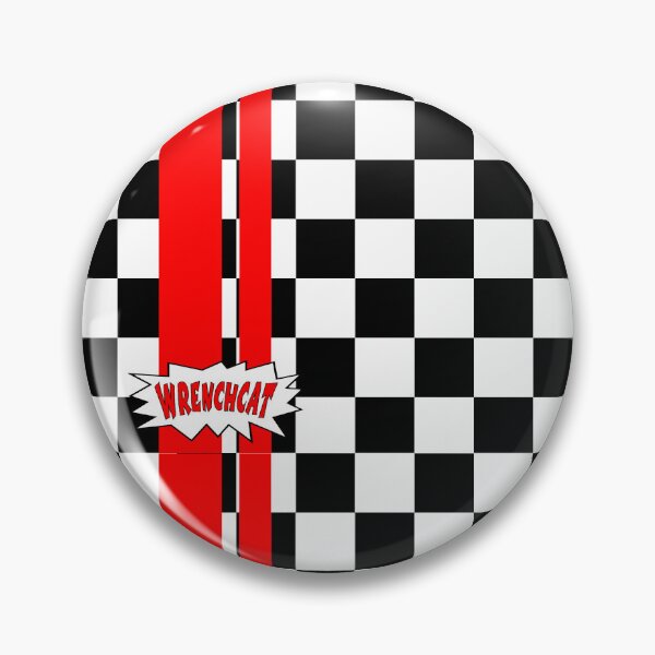 Item preview, Gnarly Checkerboard with Racing Stripe designed and sold by wrenchcat.