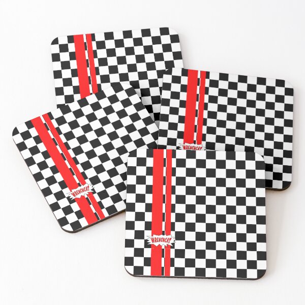 Item preview, Gnarly Checkerboard with Racing Stripe designed and sold by wrenchcat.
