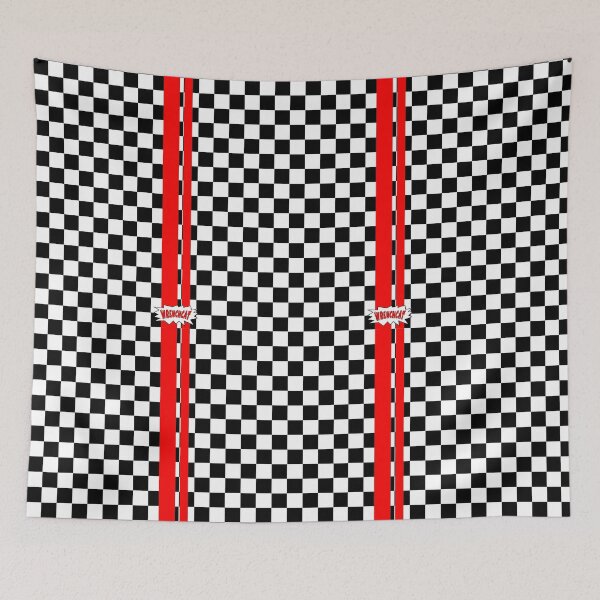 Item preview, Gnarly Checkerboard with Racing Stripe designed and sold by wrenchcat.