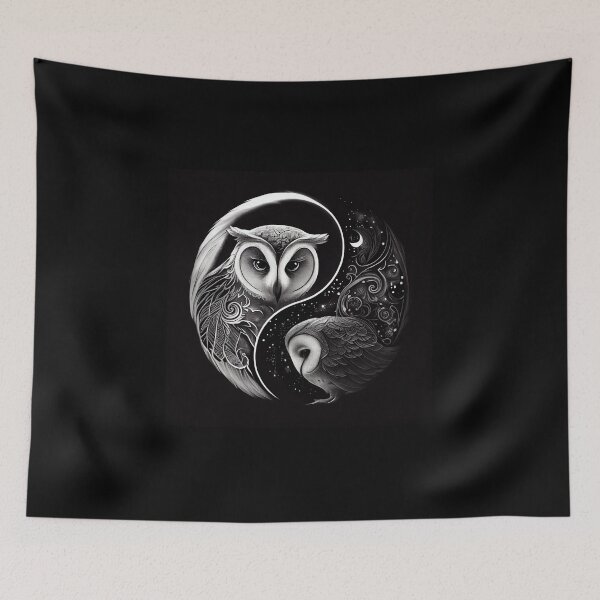 Item preview, Yin And Yang Owl designed and sold by PipikaArt.