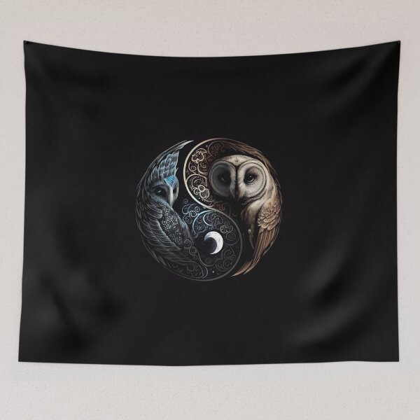 Item preview, Yin And Yang Owl designed and sold by PipikaArt.