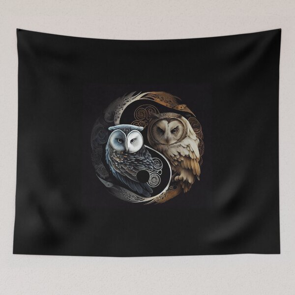 Item preview, Yin And Yang Owl designed and sold by PipikaArt.