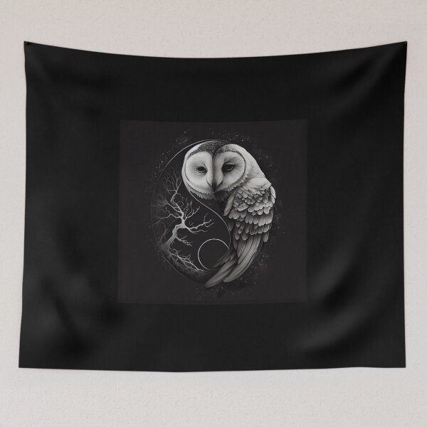 Item preview, Yin And Yang Owl designed and sold by PipikaArt.