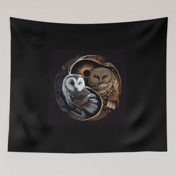 Item preview, Yin And Yang Owl designed and sold by PipikaArt.