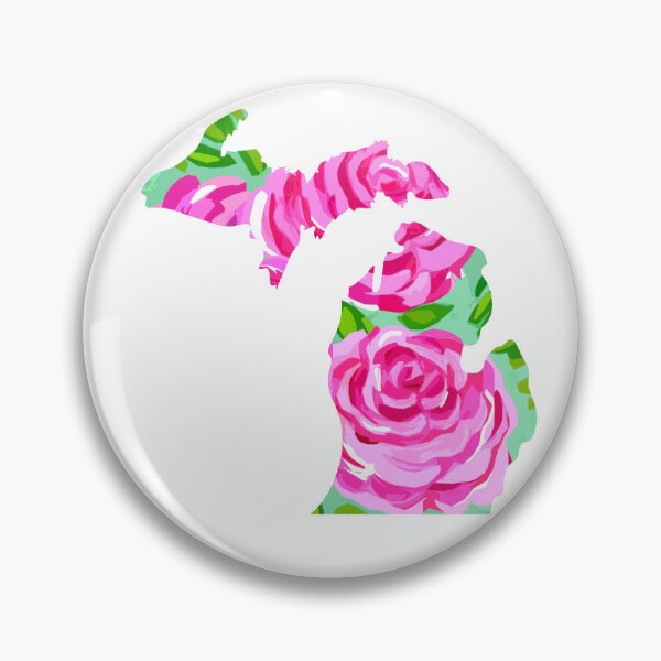 Item preview, Michigan Home State Pride Pink Roses Lilly Flower Hydro Laptop Stickers designed and sold by OneWorldLove.