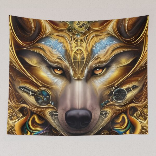 Item preview, Golden wolf artwork designed and sold by Itzjustlife.