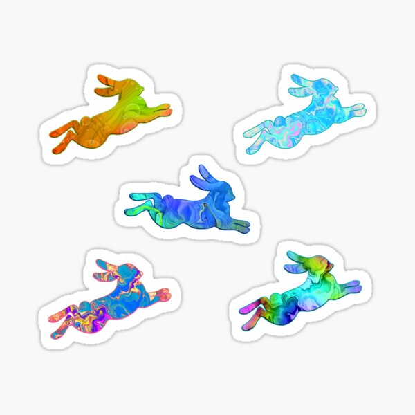 'Lucky Year of the Rabbit 2023 – Colorful Bunny Pattern and Sticker ...