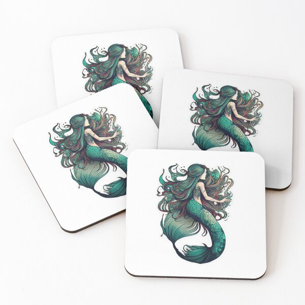 Item preview, Wild Siren Mermaid design designed and sold by BooksnBotany.