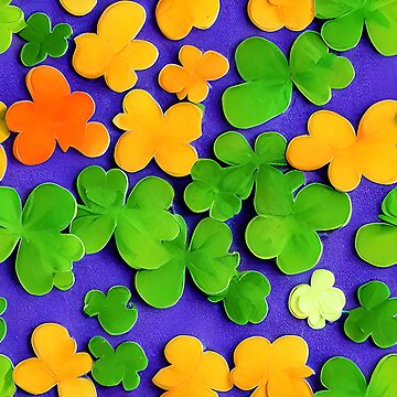 Artwork thumbnail, Shamrock Pattern - Astonished Cat Company - Great St Patrick's Day Gift by AstonishedCatCo