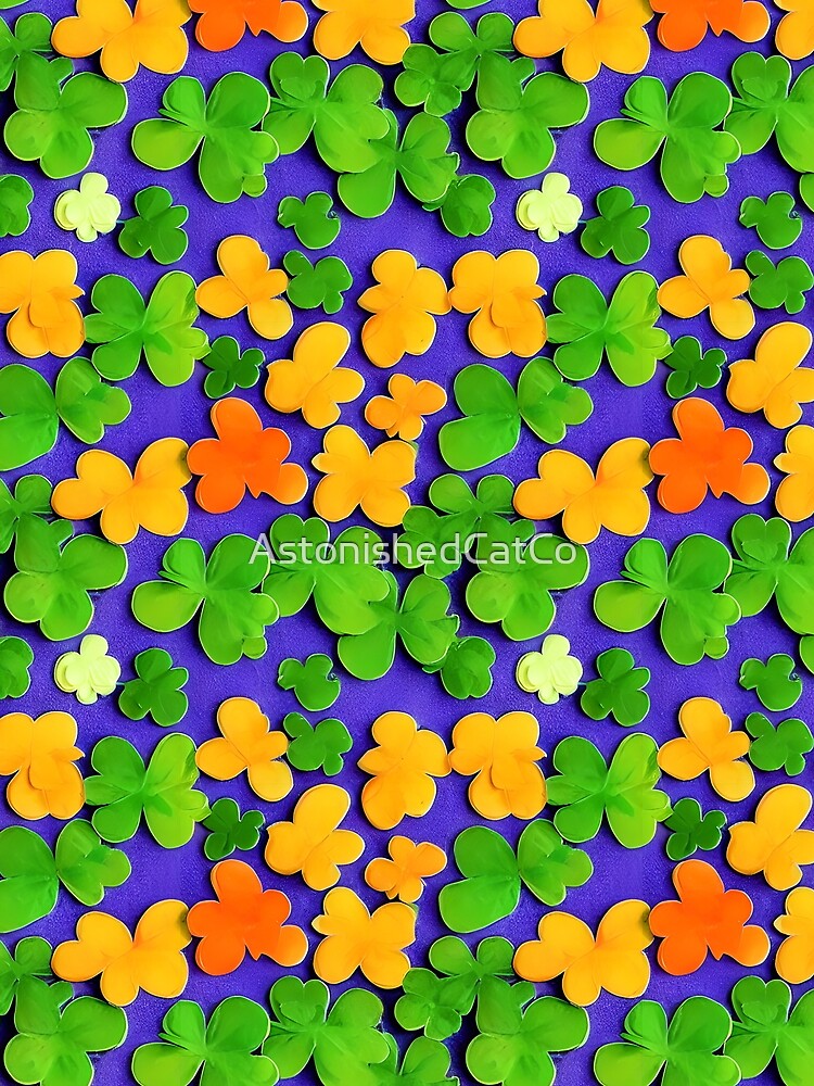 Thumbnail 5 of 5, Graphic T-Shirt, Shamrock Pattern - Astonished Cat Company - Great St Patrick's Day Gift designed and sold by AstonishedCatCo.