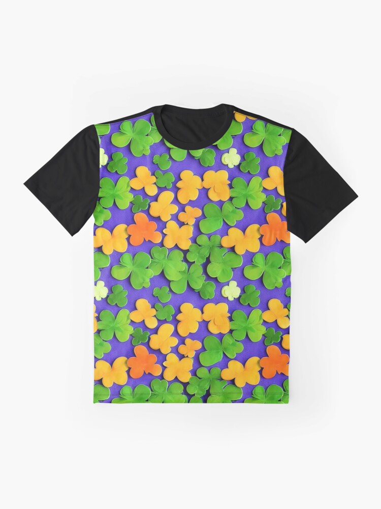 Thumbnail 4 of 5, Graphic T-Shirt, Shamrock Pattern - Astonished Cat Company - Great St Patrick's Day Gift designed and sold by AstonishedCatCo.