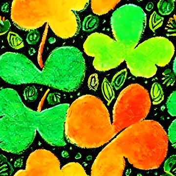 Artwork thumbnail, Shamrock Pattern - Astonished Cat Company - Great St Patrick's Day Gift by AstonishedCatCo