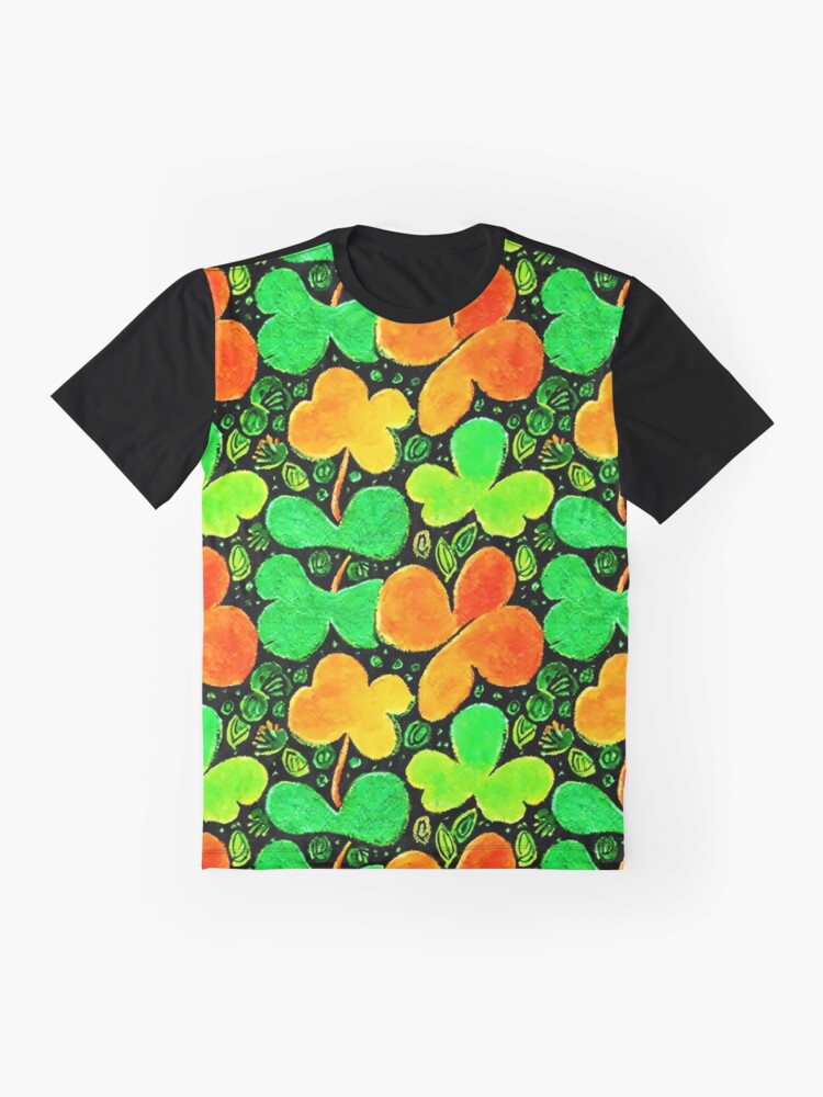 Thumbnail 4 of 5, Graphic T-Shirt, Shamrock Pattern - Astonished Cat Company - Great St Patrick's Day Gift designed and sold by AstonishedCatCo.