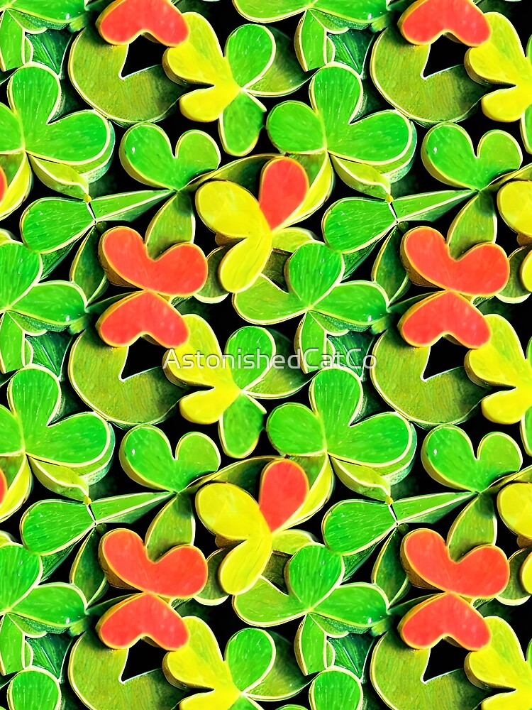 Thumbnail 5 of 5, Graphic T-Shirt, Shamrock Pattern - Astonished Cat Company - Great St Patrick's Day Gift designed and sold by AstonishedCatCo.