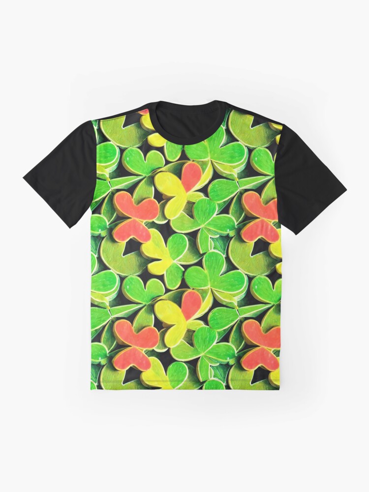 Thumbnail 4 of 5, Graphic T-Shirt, Shamrock Pattern - Astonished Cat Company - Great St Patrick's Day Gift designed and sold by AstonishedCatCo.