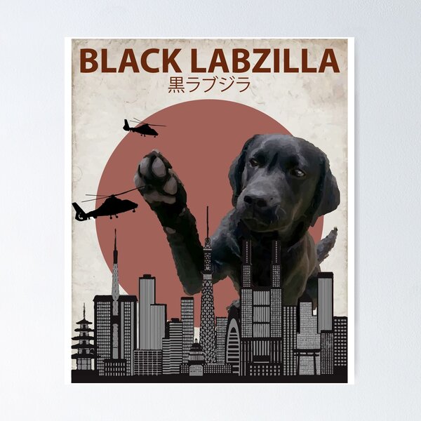 Artikel-Vorschau von Black Labzilla - Riesiges Labrador Retriever Lab Dog Monster, designt und verkauft von Animalzilla.