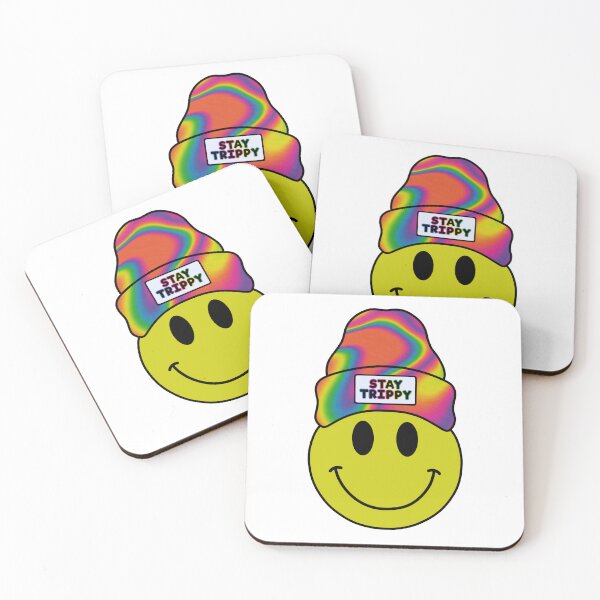 Item preview, Stay Trippy Smile Face Beanie designed and sold by TrippyHippyArtz.