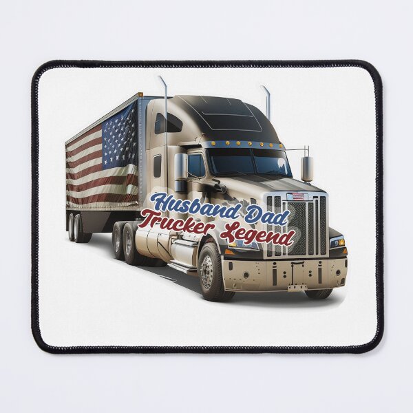 Item preview, Husband Dad Trucker Legend, USA flag, big truck designed and sold by pixeldizajn.
