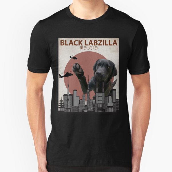 Black Labzilla - Giant Labrador Retriever Lab Dog Monster Slim Fit T-Shirt