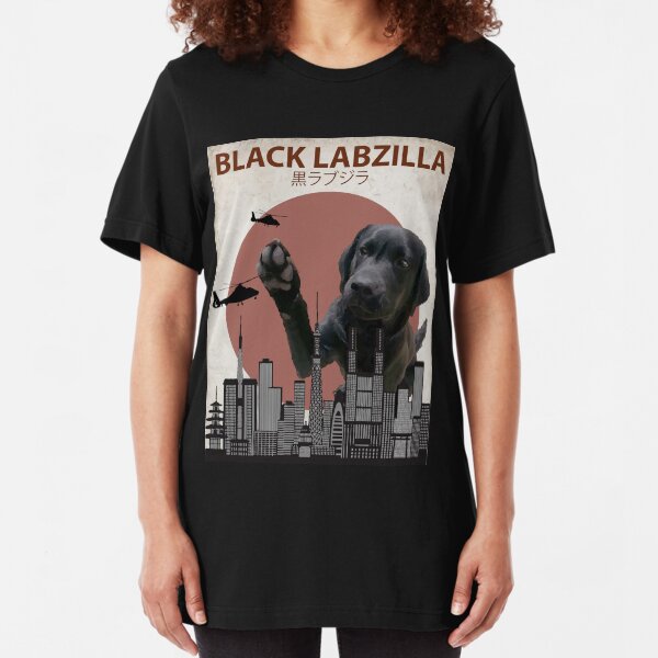 Black Labzilla - Giant Labrador Retriever Lab Dog Monster Slim Fit T-Shirt