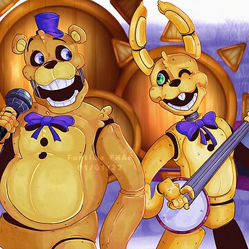 fredbear and springbonnie Art Board Print for Sale by crocoshop