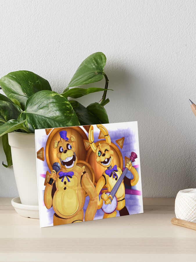 fredbear and springbonnie Art Board Print for Sale by crocoshop