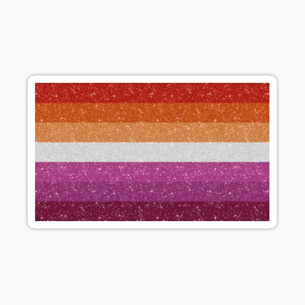 Faux Glitter Lesbian Pride Flag Pattern Sticker