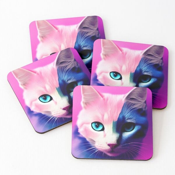 Aperçu de l'œuvre Le chat rose doux avec une délicate touche de couleur créée et vendue par Valeree Store.