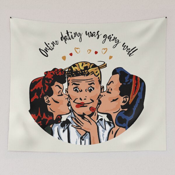Item preview, Funny comic book retro design style, online dating designed and sold by CrafTeeMrsB.