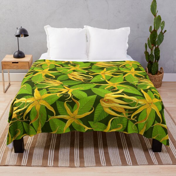Item preview, Ylang Ylang Exotic Scented Flowers and Leaves Pattern designed and sold by BluedarkArt.