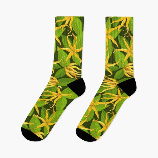 Item preview, Ylang Ylang Exotic Scented Flowers and Leaves Pattern designed and sold by BluedarkArt.