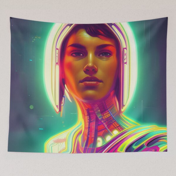 Item preview, Cyberpunk Portrait Neon Style Great Up North designed and sold by Gemini Maison Print.