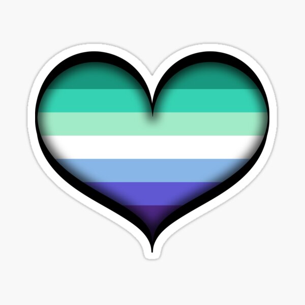 Large Vector Heart in Gay Pride Flag Colors Sticker