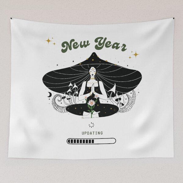 Item preview, New Year Updating 2.0 Loading Meditating Mushroom designed and sold by NeonxHeart.