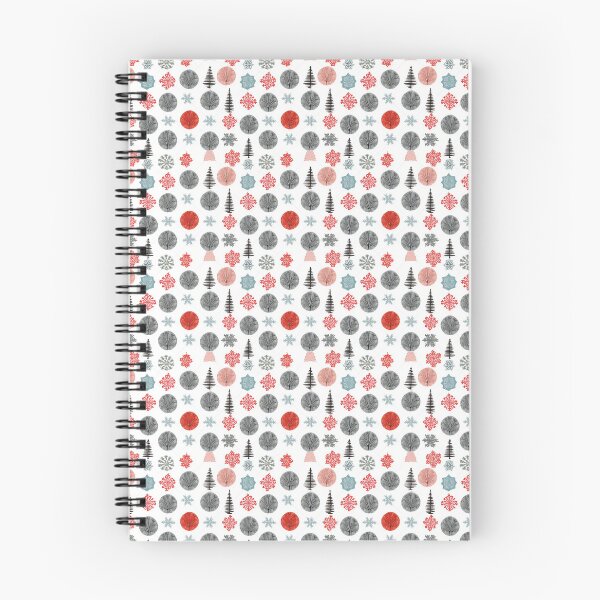 Item preview, Red Orange Coral, Teal Gray Snowflakes and Trees designed and sold by Zeph1.