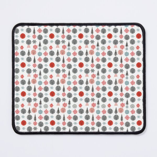 Item preview, Red Orange Coral, Teal Gray Snowflakes and Trees designed and sold by Zeph1.
