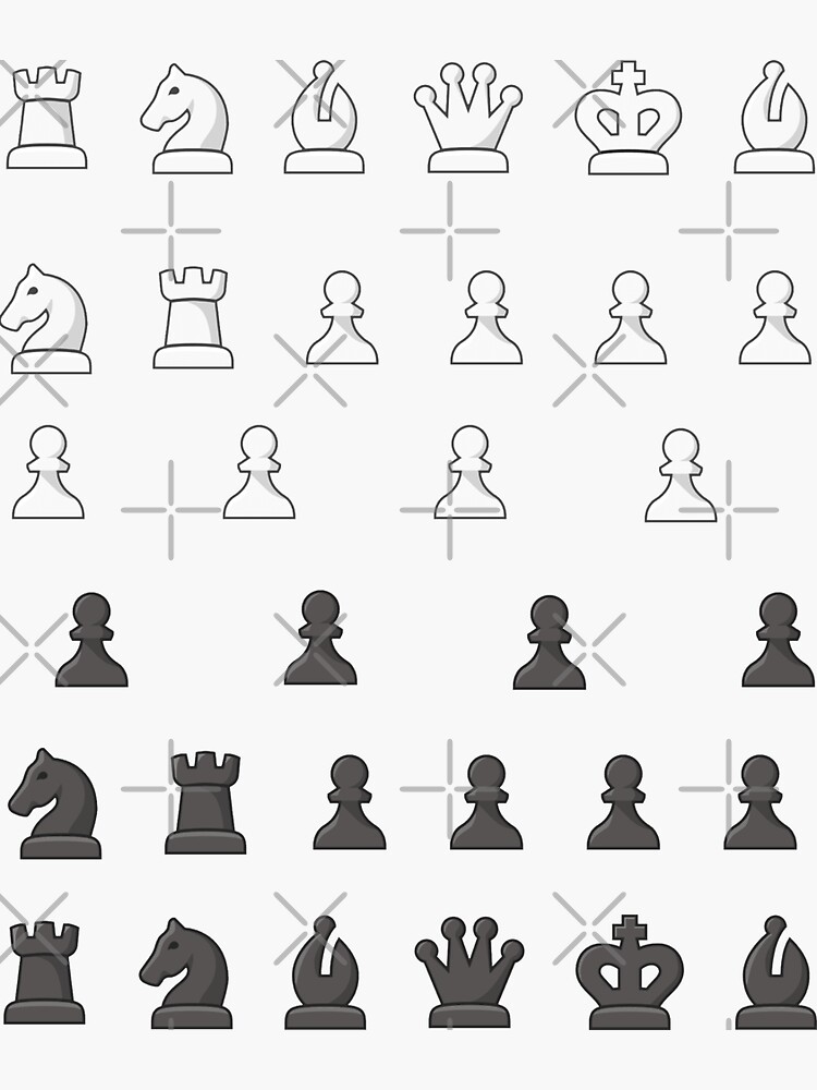 Nerdy Chess Pieces Stickers Chess.com Online Chess Player Strategy Game  Geek Stickers | Sticker