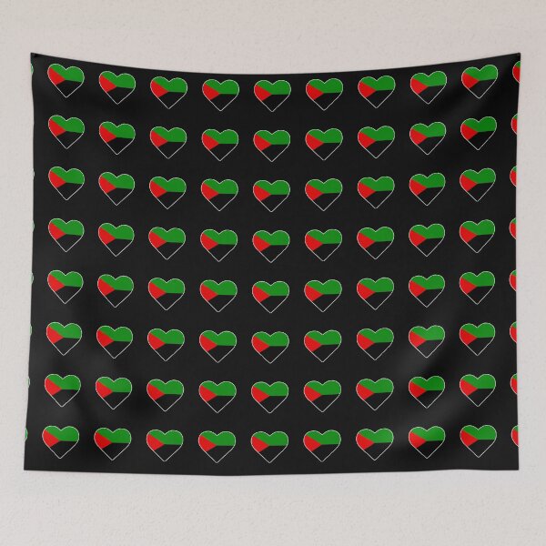 Item preview, Heart red green black color Martinique flag designed and sold by West indian touch.