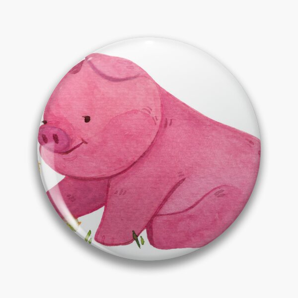 Item preview, Cute pink pig sniffing a flower designed and sold by AhmedAlbyati.