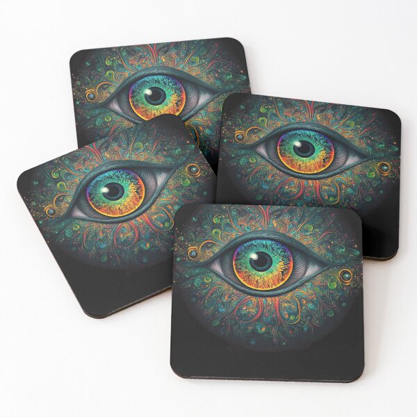 Item preview, Psychedelic all seeing eye v2 round designed and sold by ai-datamancer.